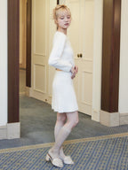 Shaggy mini skirt ホワイト size:M model:163cm MINAMI