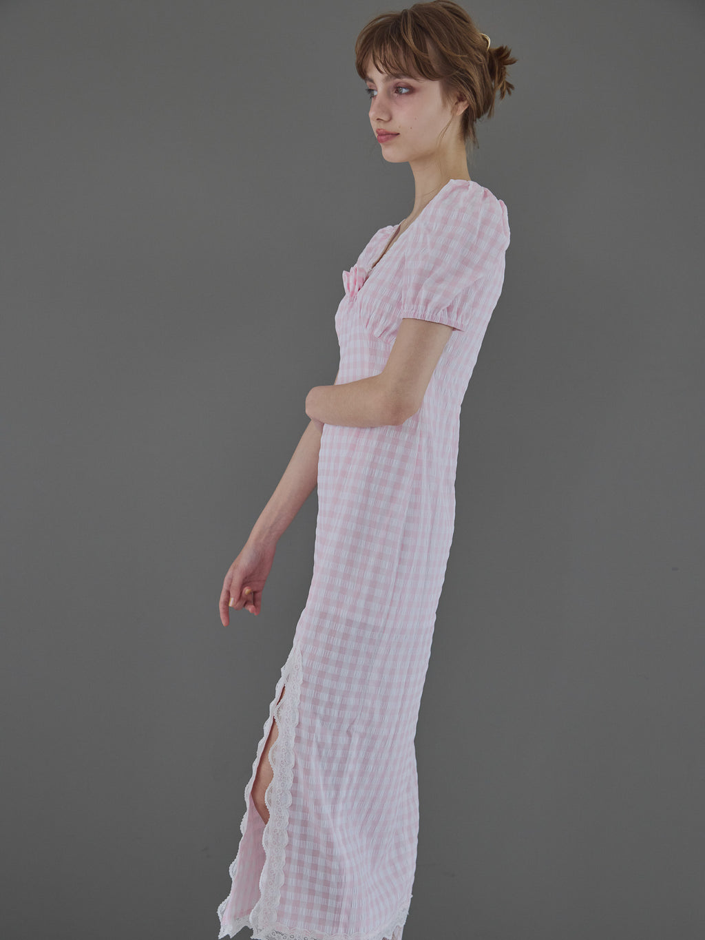 Rose gingham dress ピンク size:M model:175cm MARTA