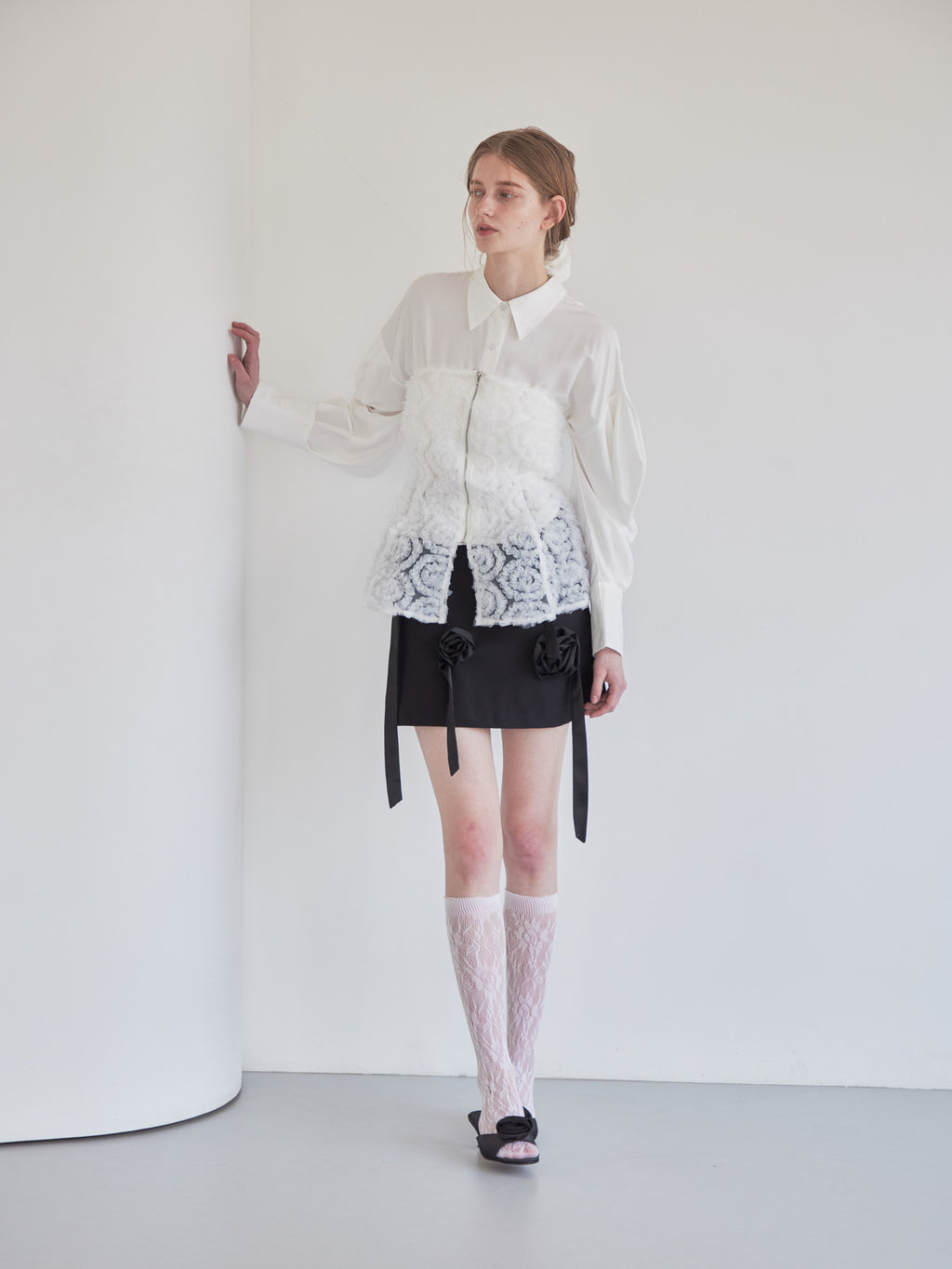 Tulle bare top & shirt set ホワイト size:M model:174cm LERA