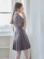 Low waist pleated mini dress グレー size:M model:171cm ANIUTA
