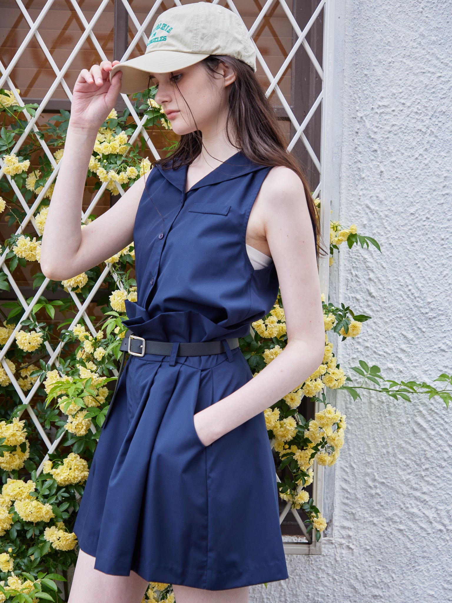 High waist volume short pants ネイビー size:M model:170cm ALICE