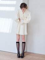 French letter collar wrap mini dress クリーム size:M model:174cm KATERYNA