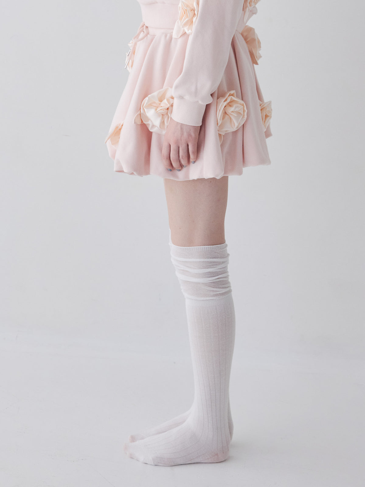 Many rose sweat balloon skirt ピンク size:M model:173cm ALINA