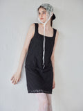 Low belt lace mini dress ブラック size:M model:170cm ALICE