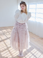 Tulle tiered volume skirt ピンク size:M model:174cm KATERYNA