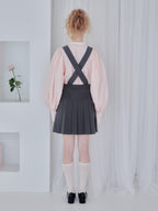 Rose pleated apron dress グレー size:M model:173cm Olesia