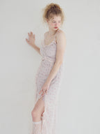 Frill slit cami dress ピンク size:M model:173cm Olesia