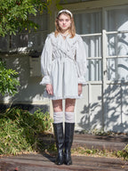 French letter collar wrap mini dress ホワイト size:M model:174cm KATERYNA