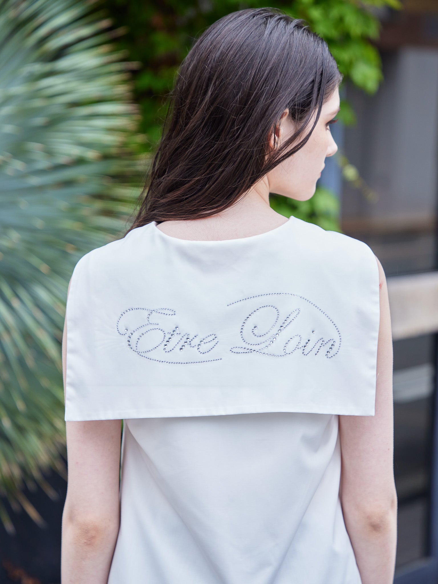 Rhinestone logo sailor collar shirt ホワイト size:M model:170cm ALICE