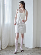 Low belt lace mini dress ホワイト size:M model:170cm ALICE
