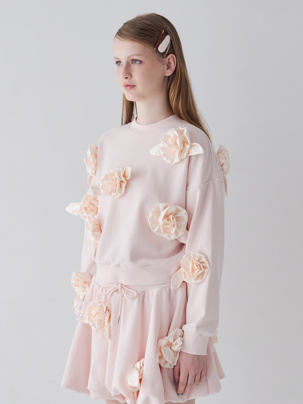 Many rose sweat top ピンク size:M model:173cm ALINA