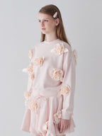 Many rose sweat top ピンク size:M model:173cm ALINA