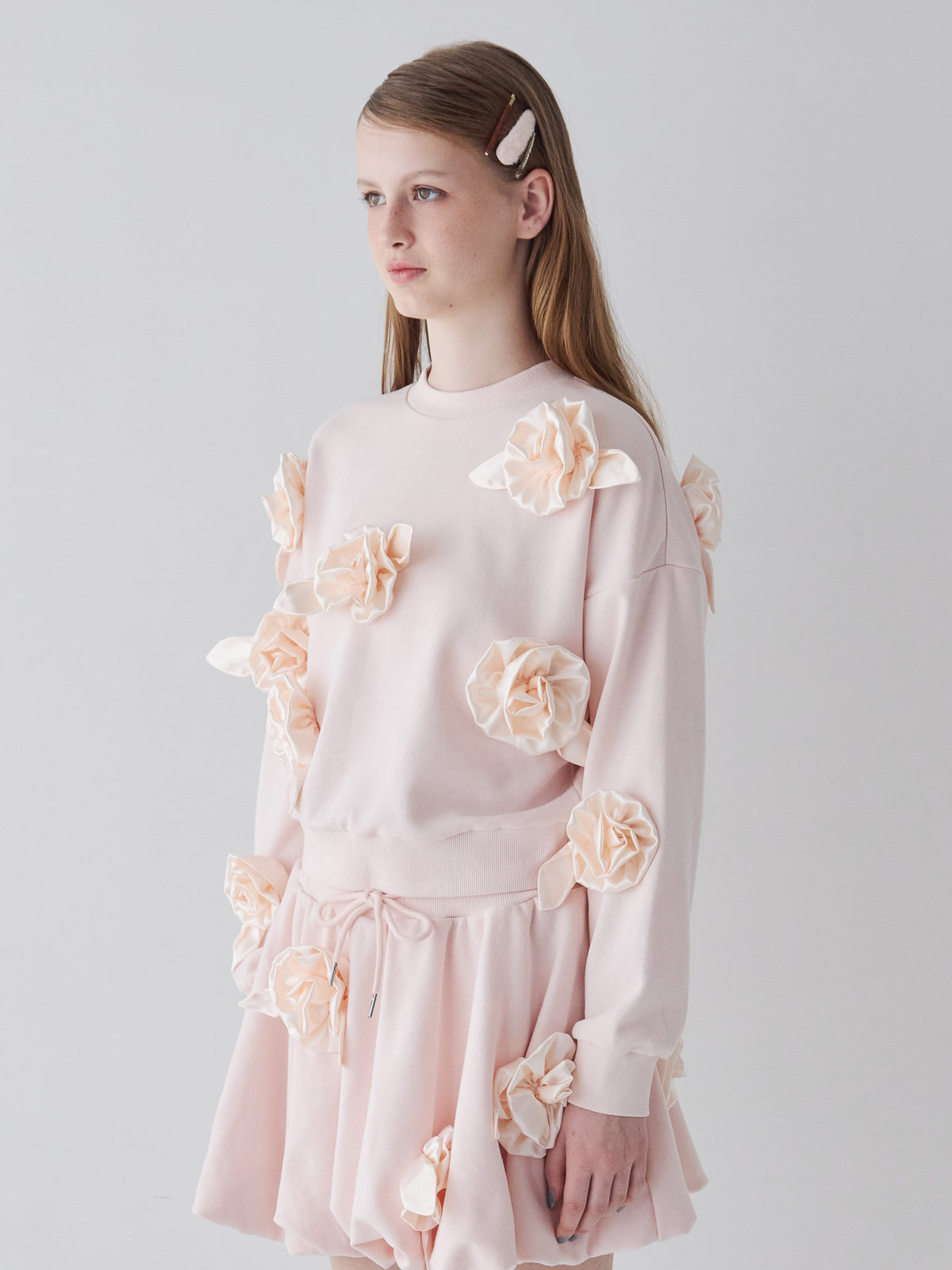 Many rose sweat top ピンク size:M model:173cm ALINA