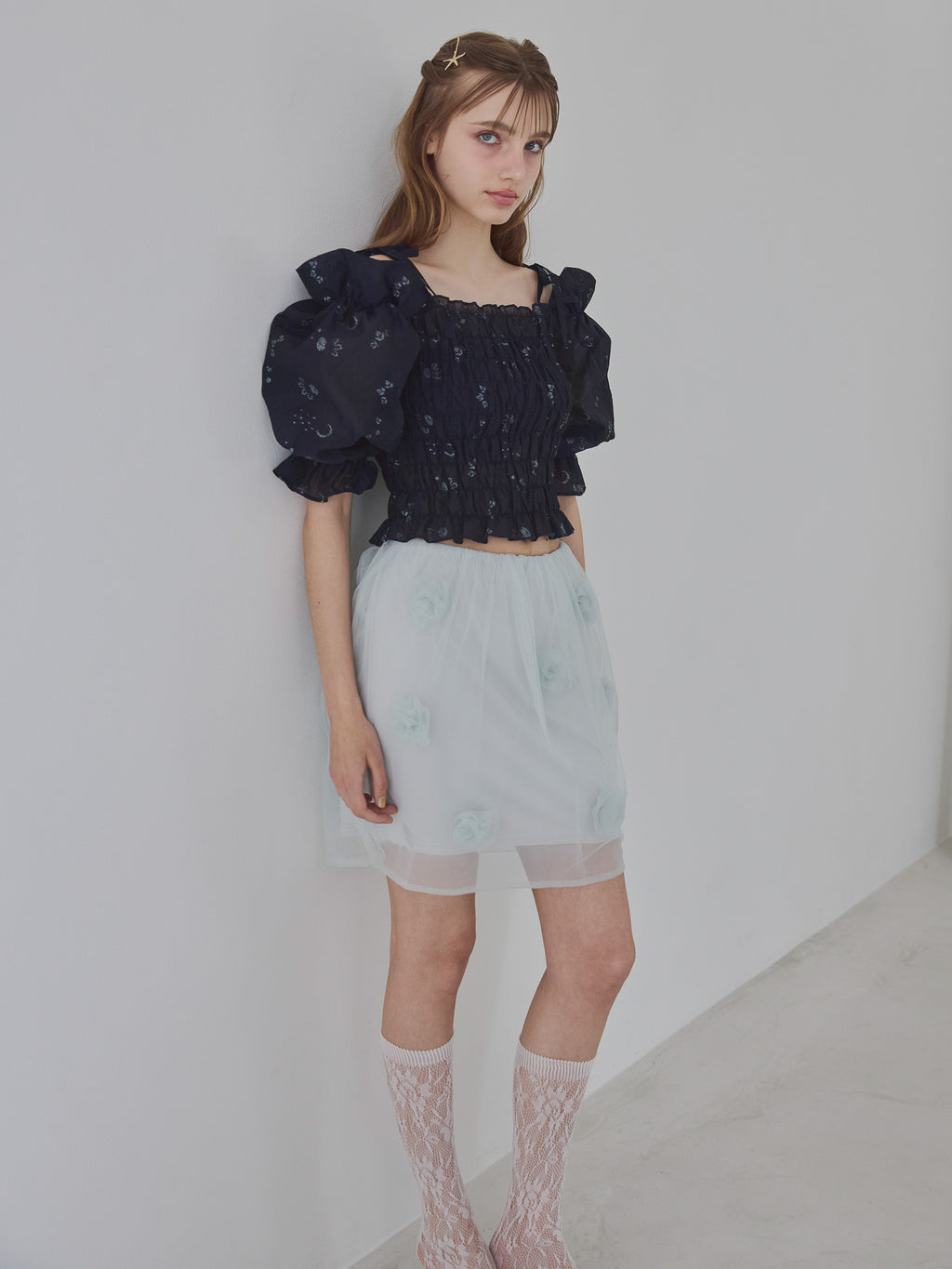 Rose tulle mini skirt ミント size:M model:175cm MARTA