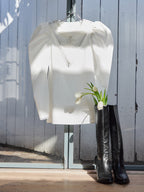 Tulip embroidered volume sleeve blouse ホワイト