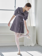 Low waist pleated mini dress グレー size:M model:171cm ANIUTA