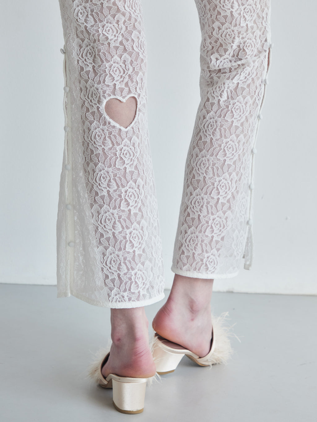Heart trimming lace pants ホワイト size:M model:174cm LERA