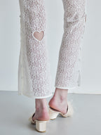 Heart trimming lace pants ホワイト size:M model:174cm LERA