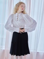 Many ribbon volume sleeve blouse ホワイト size:M model:173cm Olesia