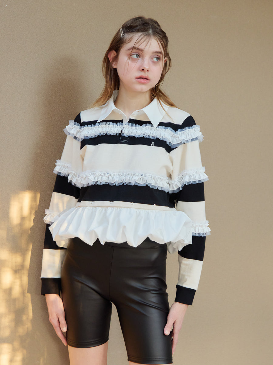 Balloon hem rugby shirt