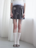 Rose mini skirt グレー size:M model:174cm LERA
