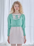 Lace lined cardigan グリーン size:M model:173cm Olesia