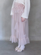Frill tulle skirt & shorts set ピンク size:M model:173cm ALINA