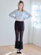 Frill tulle print pants ブラック size:M model:174cm KATERYNA