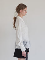 Tulle bare top & shirt set ホワイト size:M model:174cm LERA