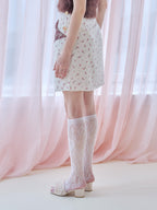 Lace lined mini skirt ホワイト size:M model:173cm Olesia