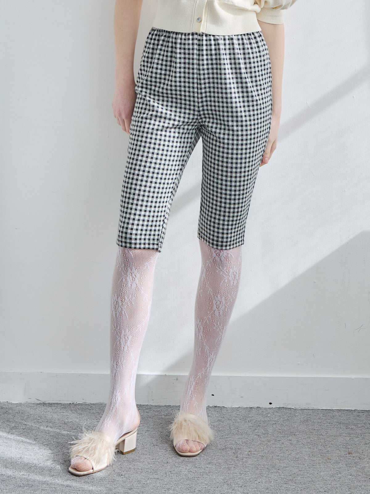 Gingham check sabrina stretch pants