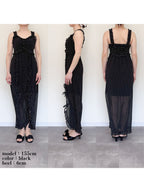 Frill slit cami dress ブラック