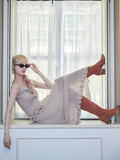 Mohair crochet cami dress モカ size:M model:163cm MINAMI