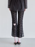 Heart trimming lace pants ブラック size:M model:174cm LERA