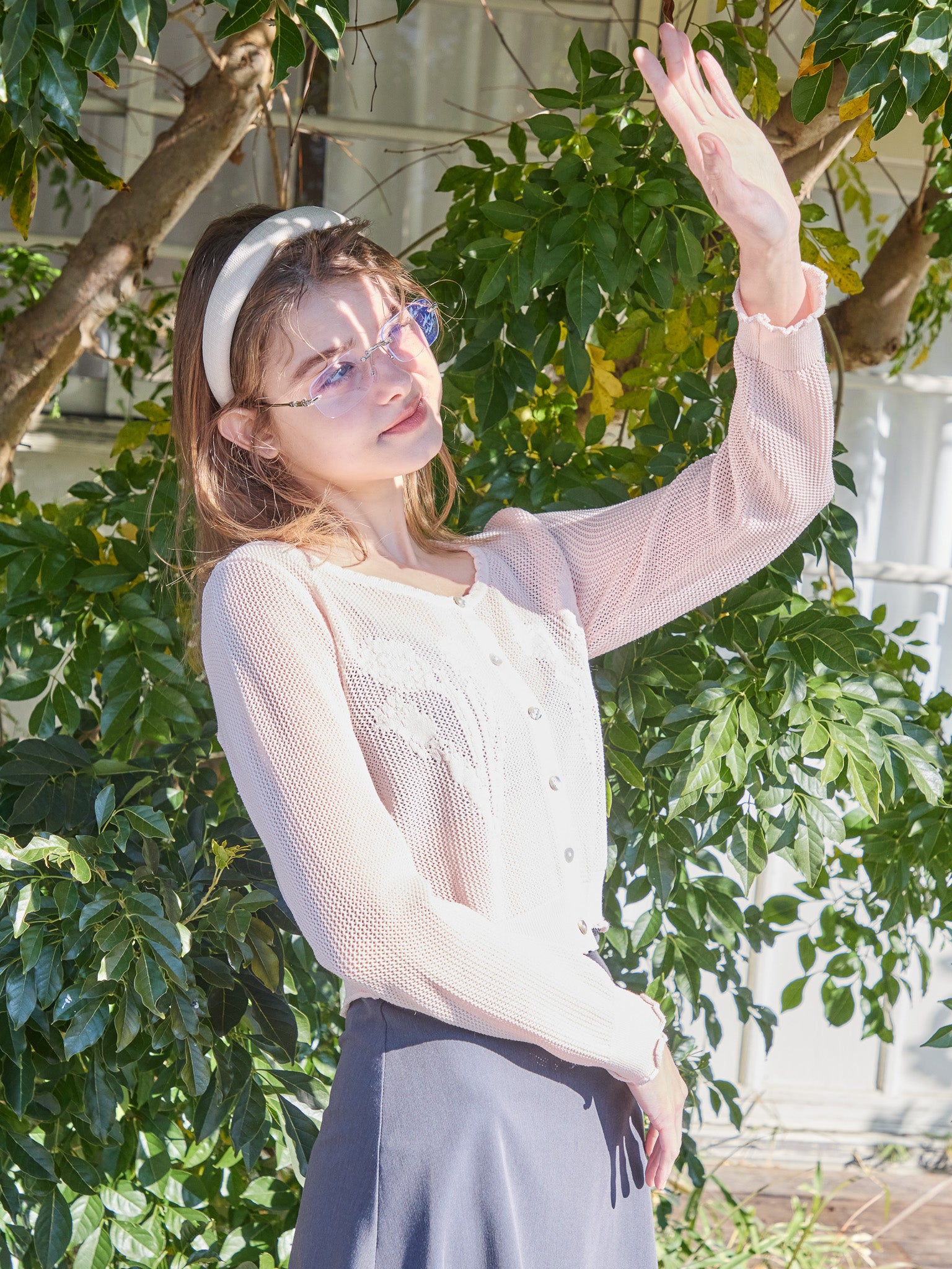 Tulip crochet cardigan ピンク size:M model:174cm KATERYNA