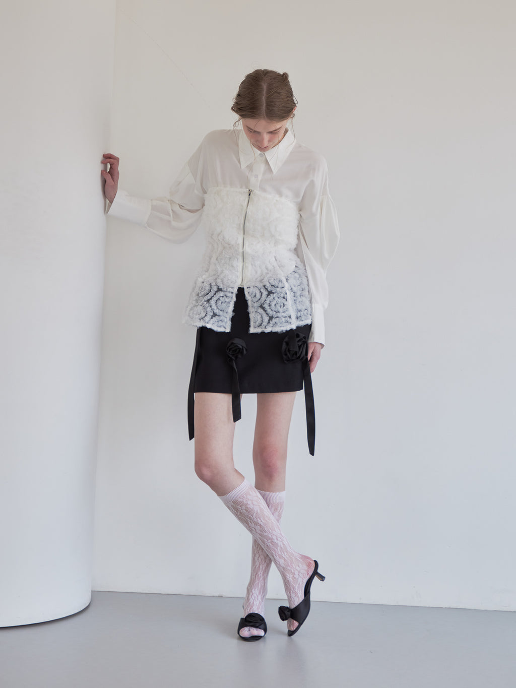 Rose mini skirt ブラック size:M model:174cm LERA