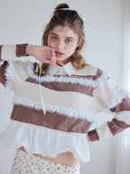 Balloon hem rugby shirt モカ size:M model:174cm KATERYNA