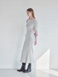 I miss you heart cut dress グレー