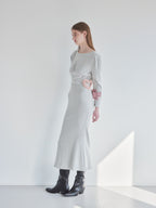 I miss you heart cut dress グレー