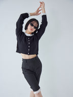 Hem lace sabrina pants ブラック size:M model:161cm 富樫かなえ