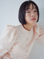Volume sleeve mini dress ピンクベージュ size:M model:161cm 富樫かなえ