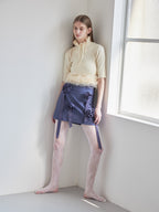 Rose mini skirt ブルー size:M model:174cm LERA