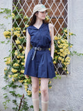 High waist volume short pants ネイビー size:M model:170cm ALICE