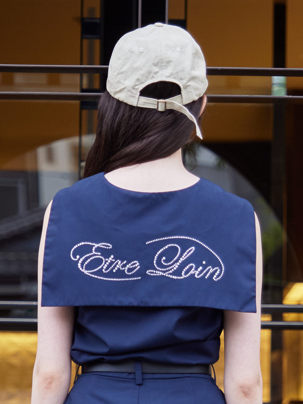 Rhinestone logo sailor collar shirt ネイビー size:M model:170cm ALICE