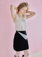 Fur shoulder satin camisole ホワイト size:M model:173cm Olesia