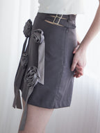 Rose mini skirt グレー size:M model:174cm LERA
