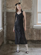 Frill slit cami dress ブラック size:M model:173cm DASHA.G