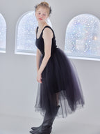 Volume tulle skirt tank dress ブラック size:M model:173cm Olesia