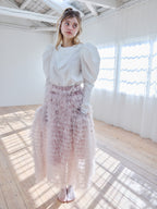 Tulle tiered volume skirt ピンク size:M model:174cm KATERYNA