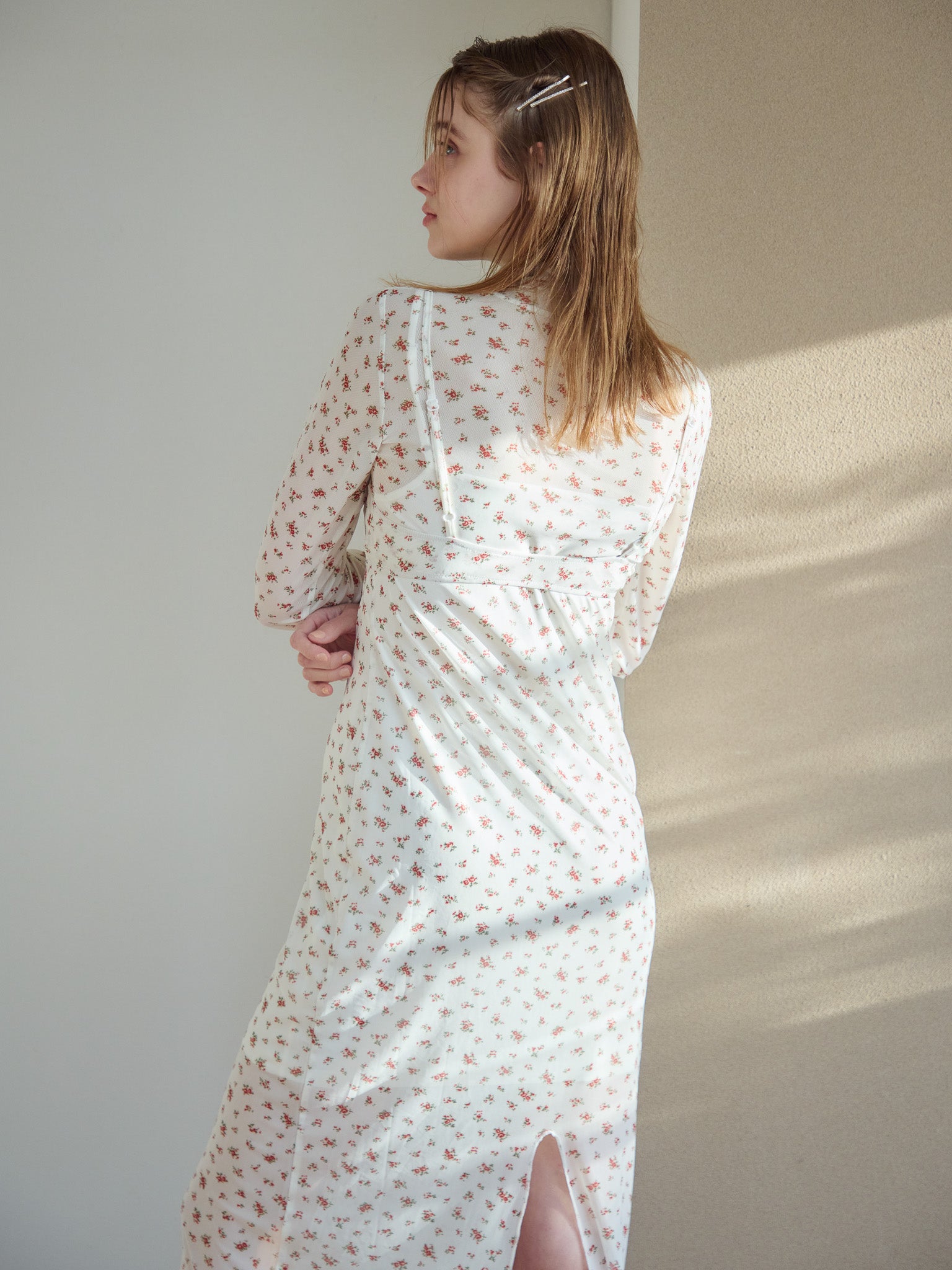 Tulle print dress & bra アイボリー size:M model:174cm KATERYNA